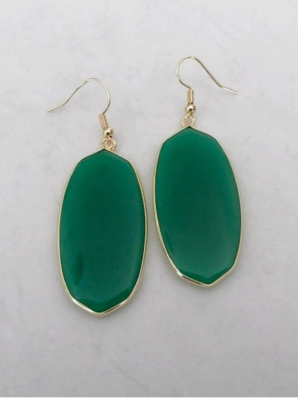 Green Onyx Gemstone Dangle Earrings